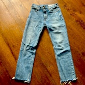 Rag and Bone Wrwn high rise slim straight jeans.  25